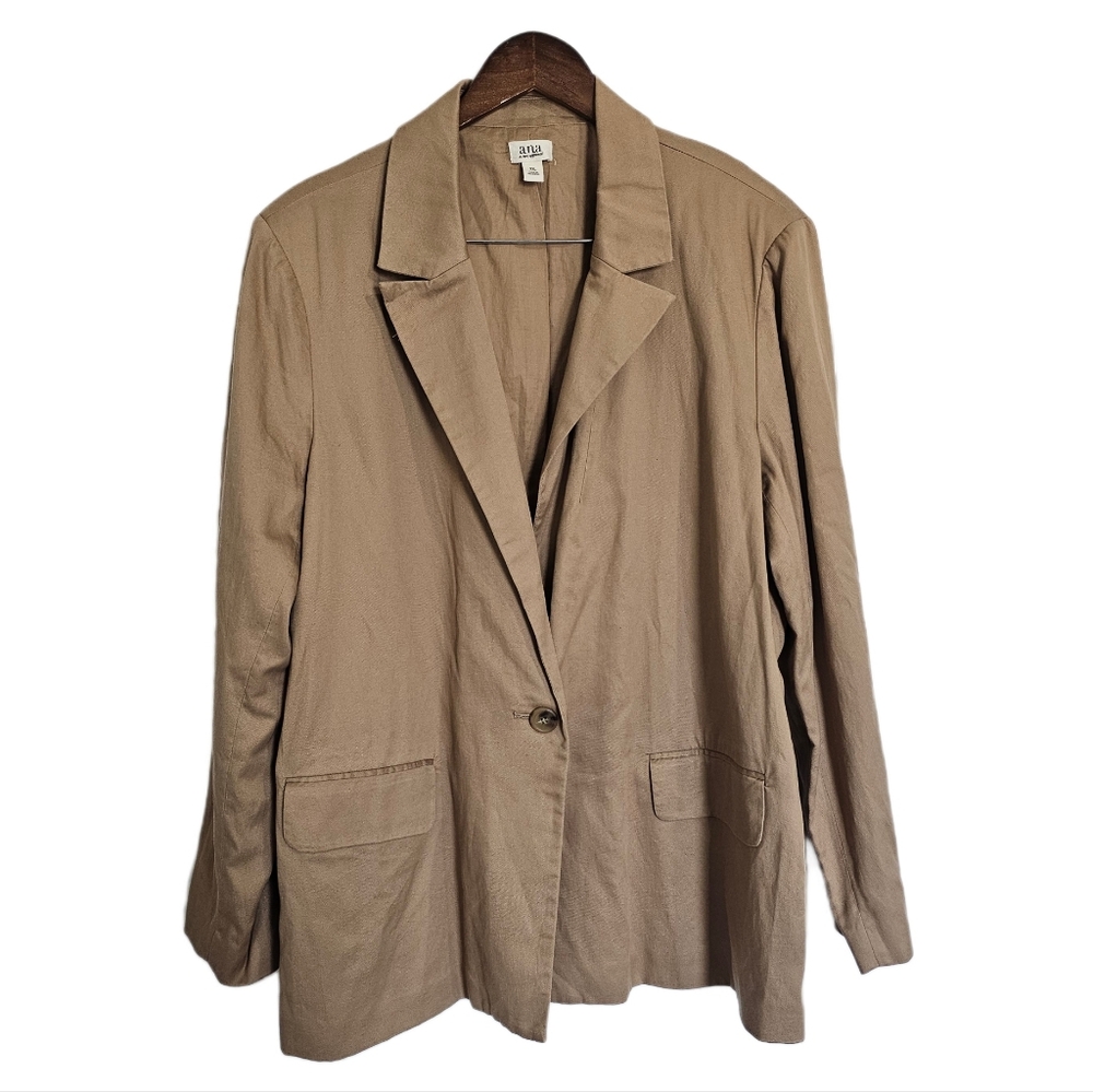 Khaki linen blend casual blazer size XXL NWT